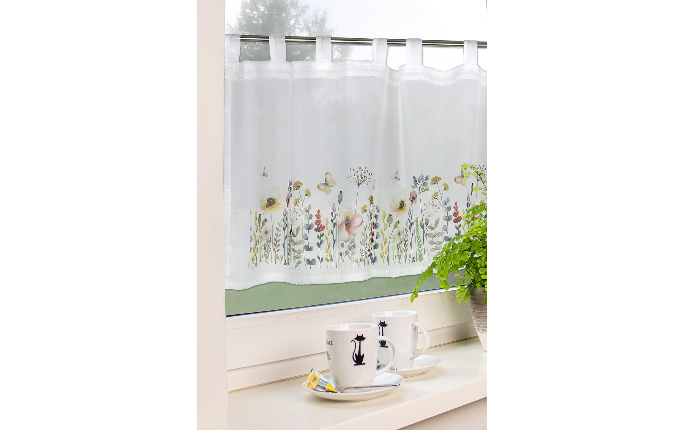 Stotz Decor AG Tagvorhang mit Schlaufe Wiese 135 cm x 45 cm, Weiss