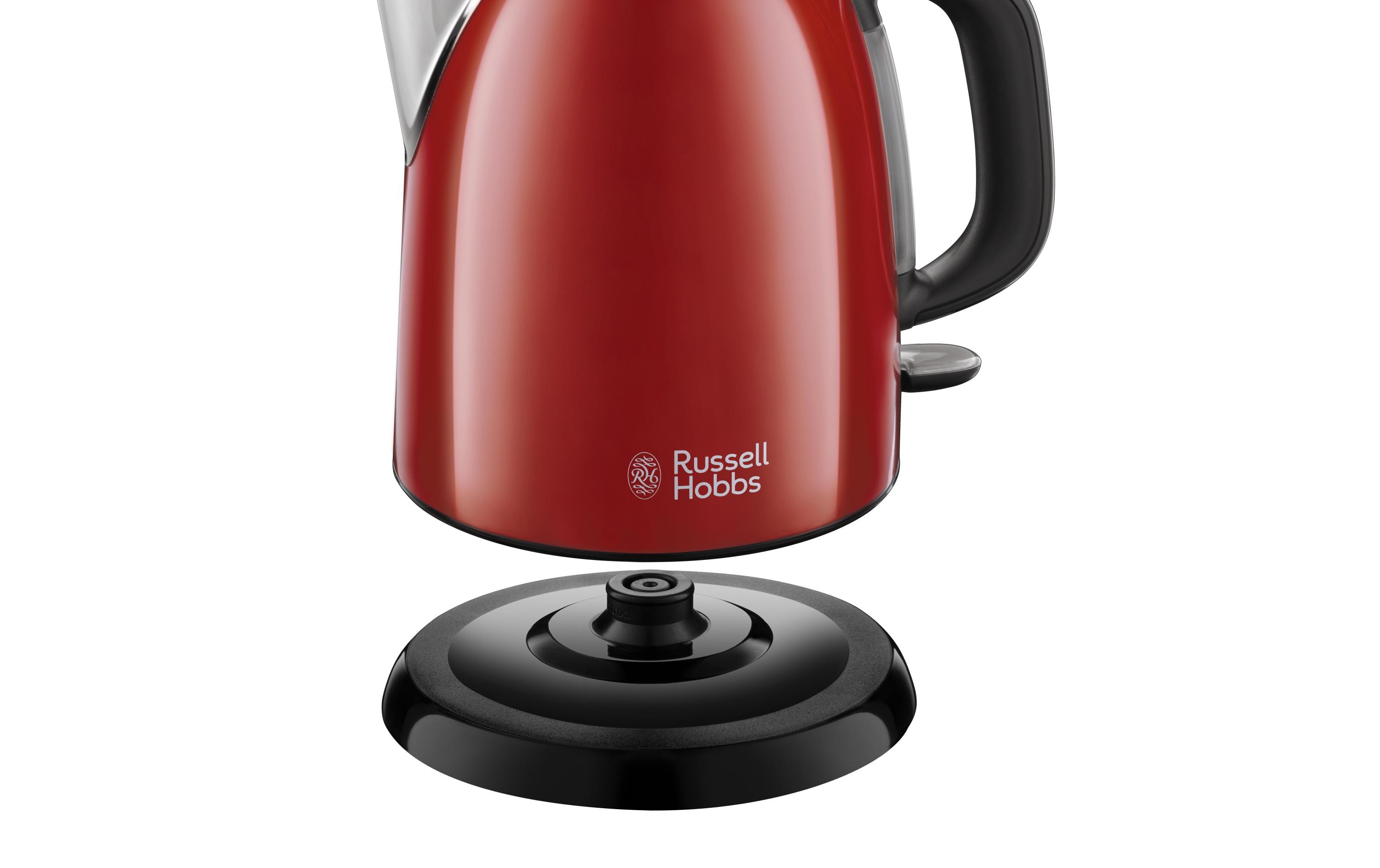 Russell Hobbs Wasserkocher 24992-70 Colours Plus 1 l, Rot/Schwarz