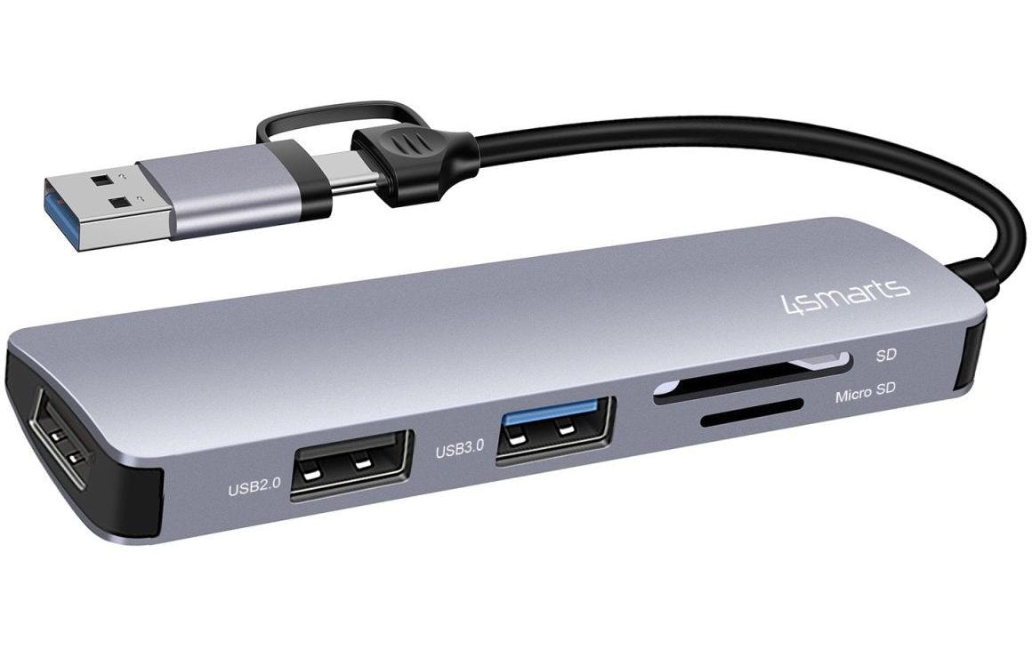 4smarts USB-Hub 5in1 Universal Multiport Hub USB-A/USB-C