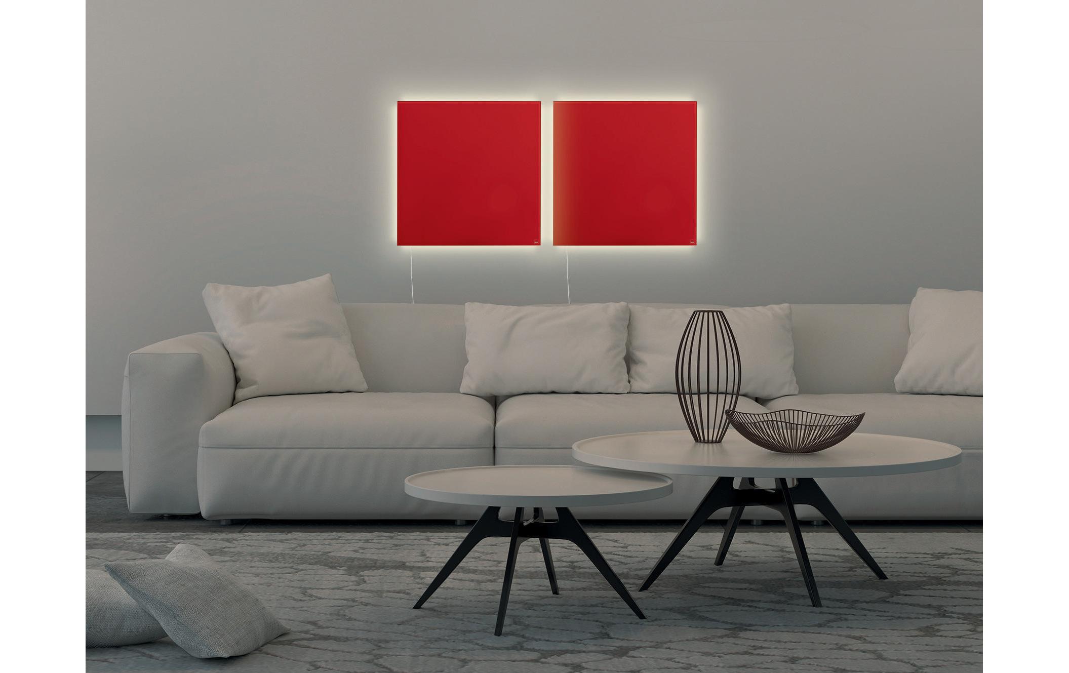 Sigel Glassboard LED artverum 48 cm x 48 cm, Rot