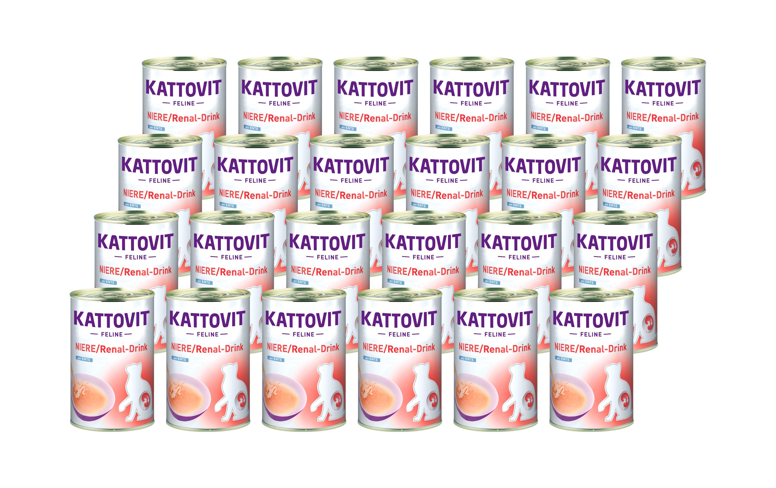 Kattovit Katzen-Snack Niere/Renal Drink, Ente, 24 x 135 ml