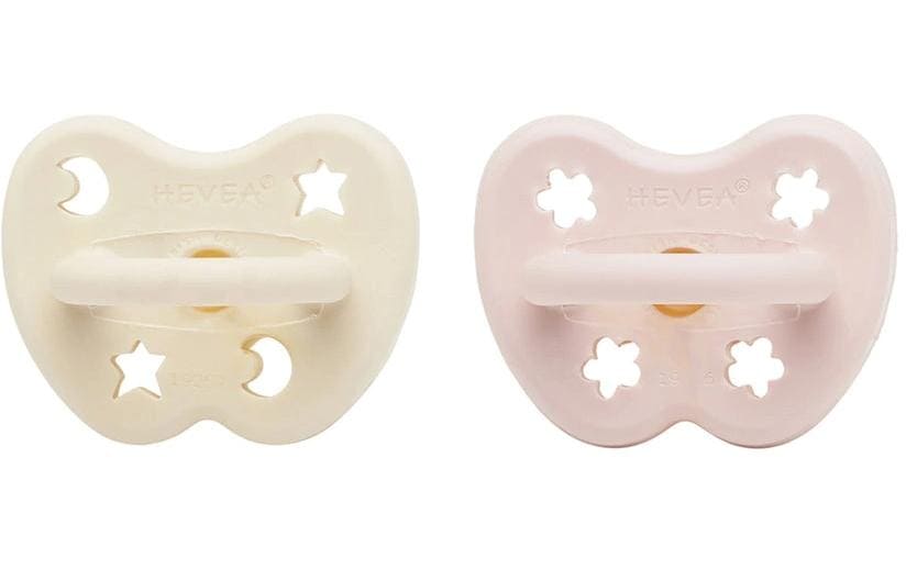 HEVEA Nuggi Orthodontic 2 Stk. Powder Pink/Milky White 0+ Monate