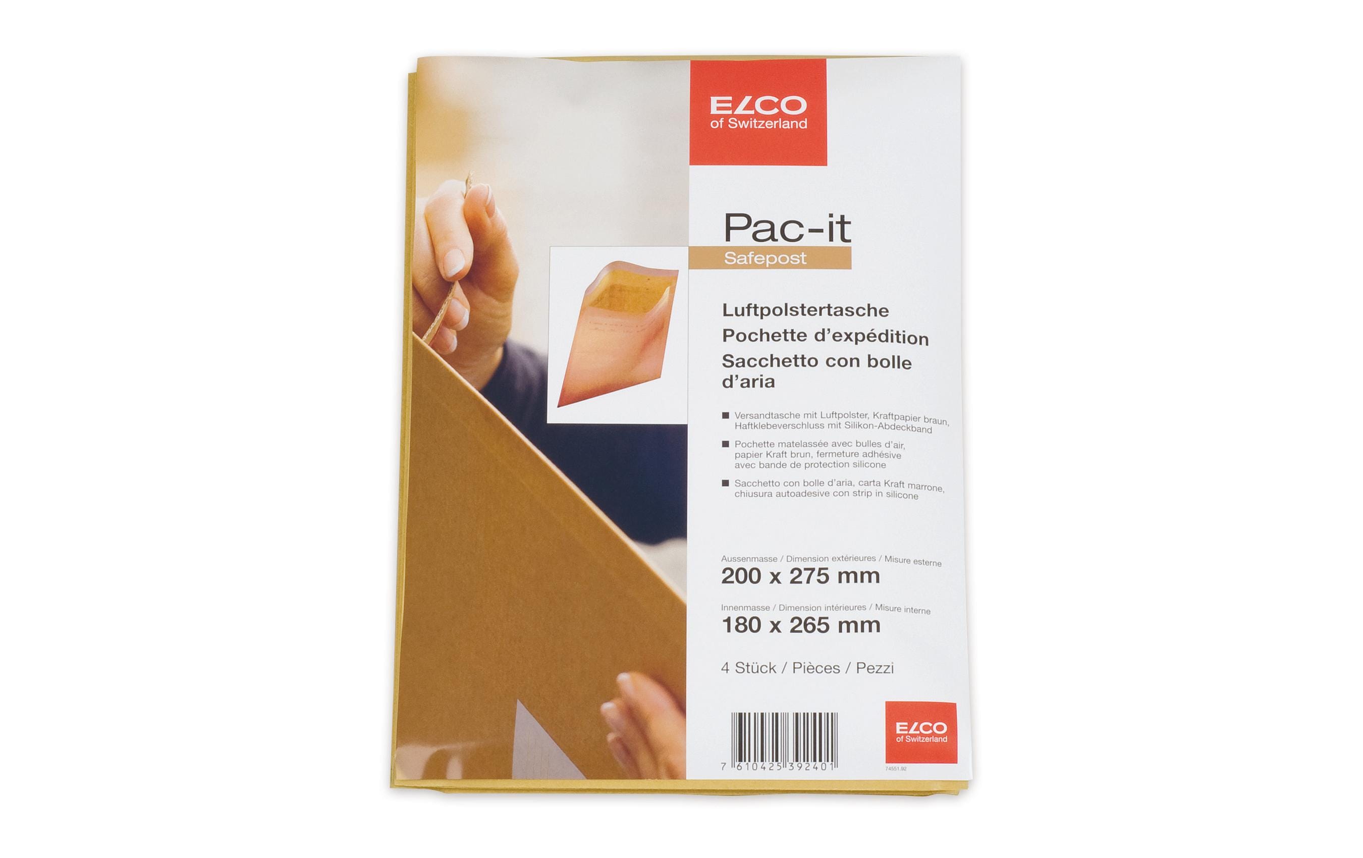 ELCO Luftpolstertasche Pac-It 200 x 275 mm, 4 Stück, Braun