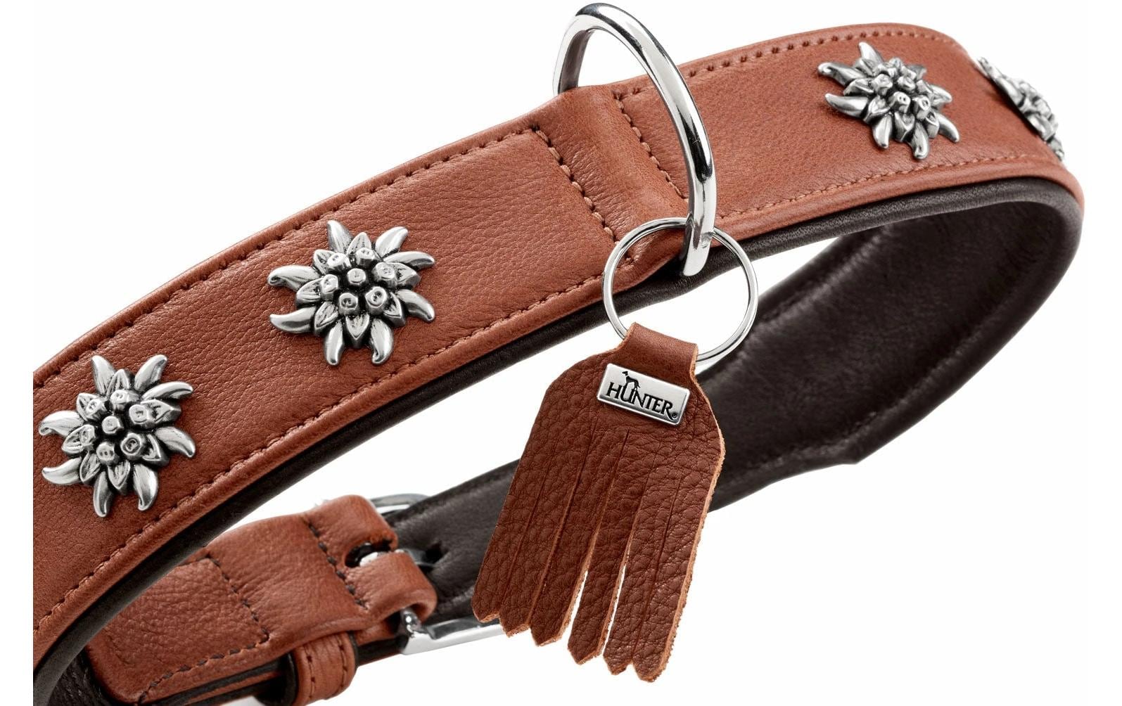 Hunter Halsband München 42/S, Rindsleder, Cognac/Schwarz