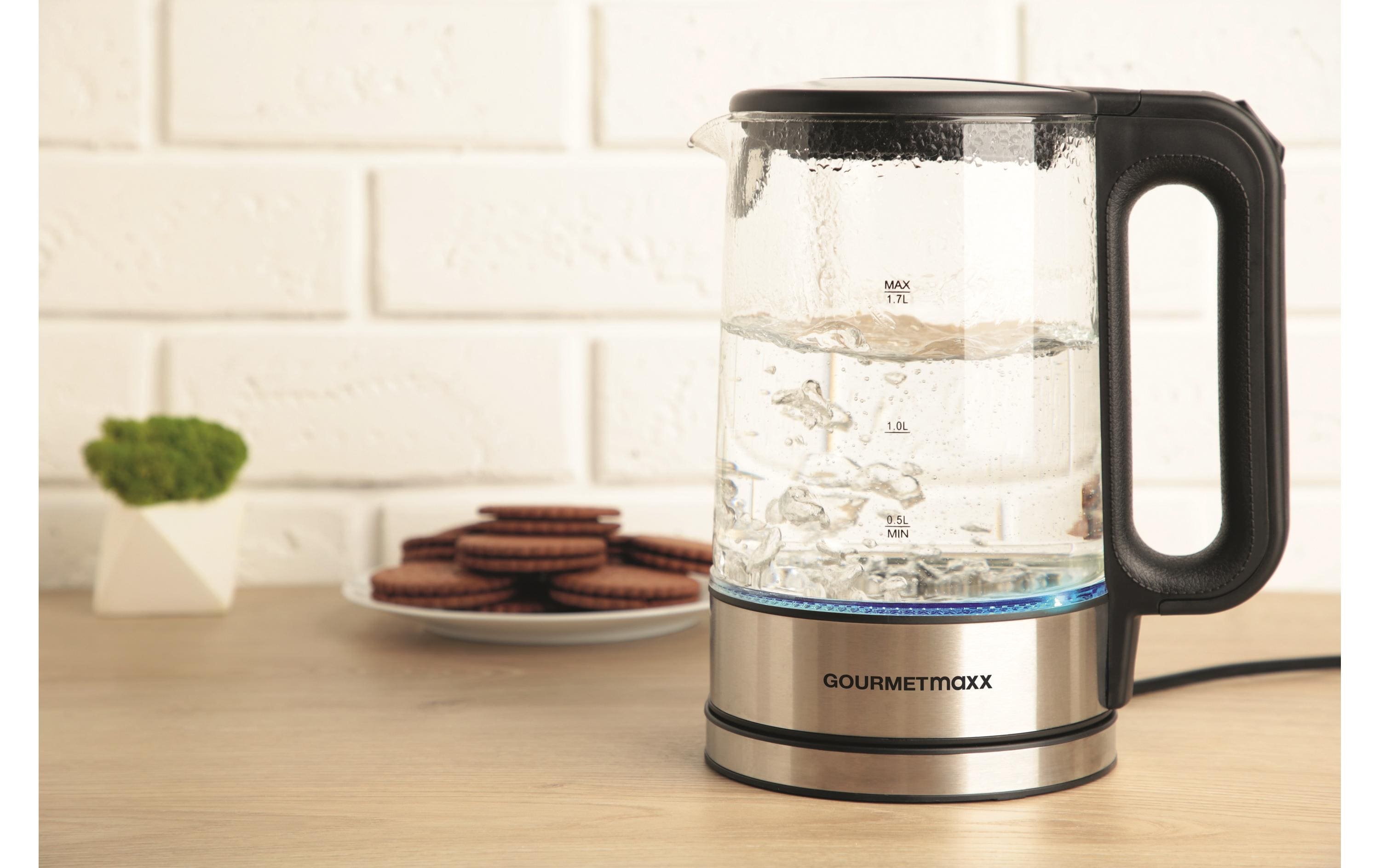 GOURMETmaxx Wasserkocher 1.7 l, Silber/Transparent