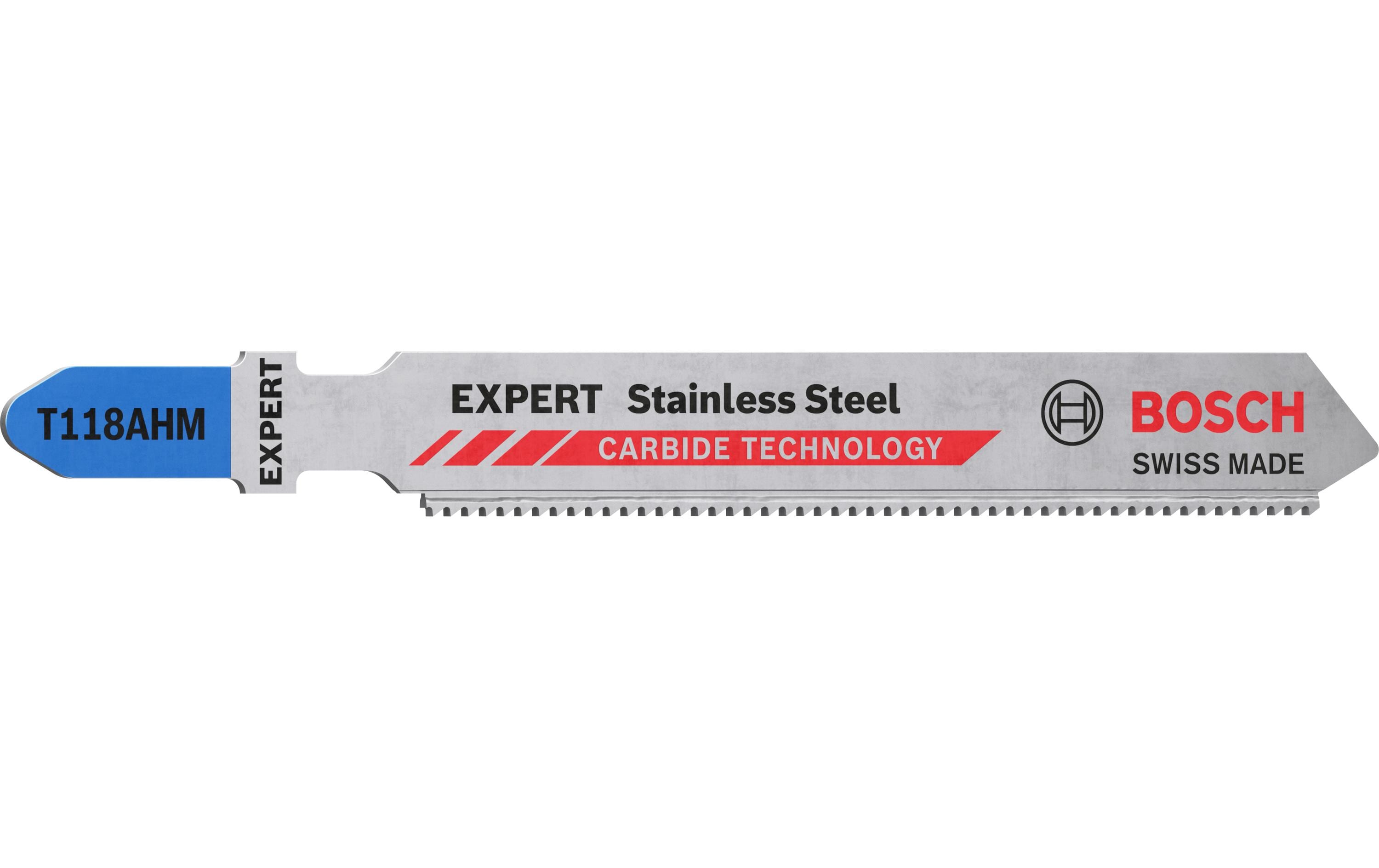 Bosch Professional Stichsägeblatt EXPERT Stainless Steel T 118 AHM, 3 Stück