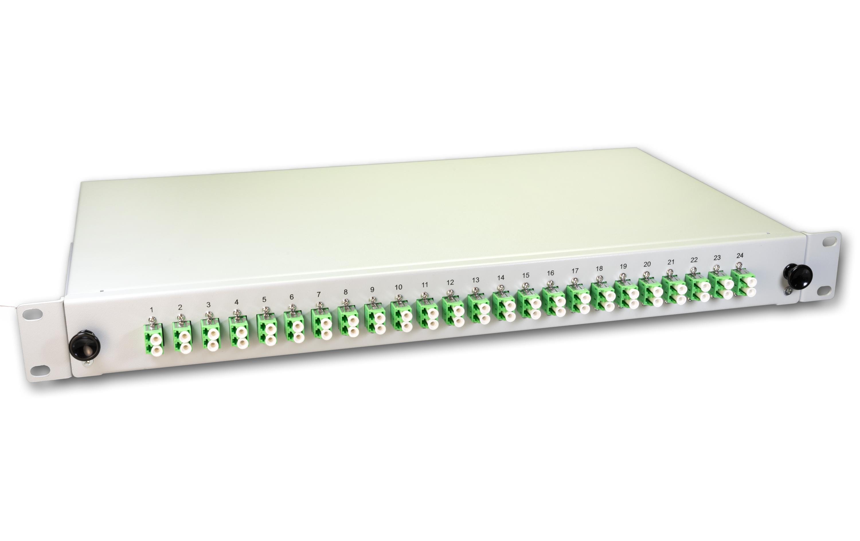 Lightwin Spleissbox 48 Fasern, 24x DLC/APC SM, 9/125µm OS2 Pigtail