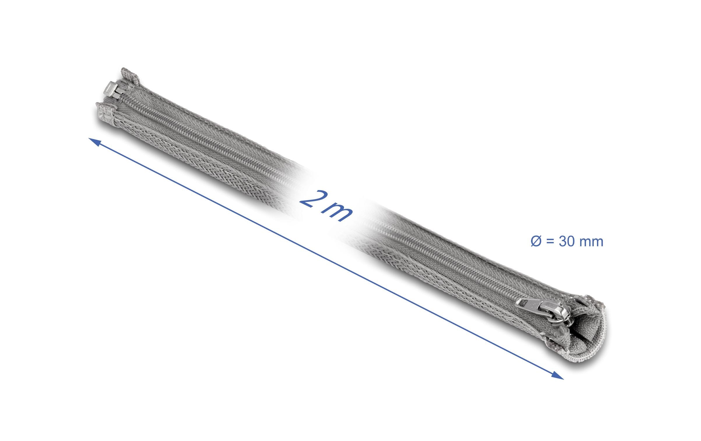 Delock Kabelschlauch 2 m x 30 mm Grau