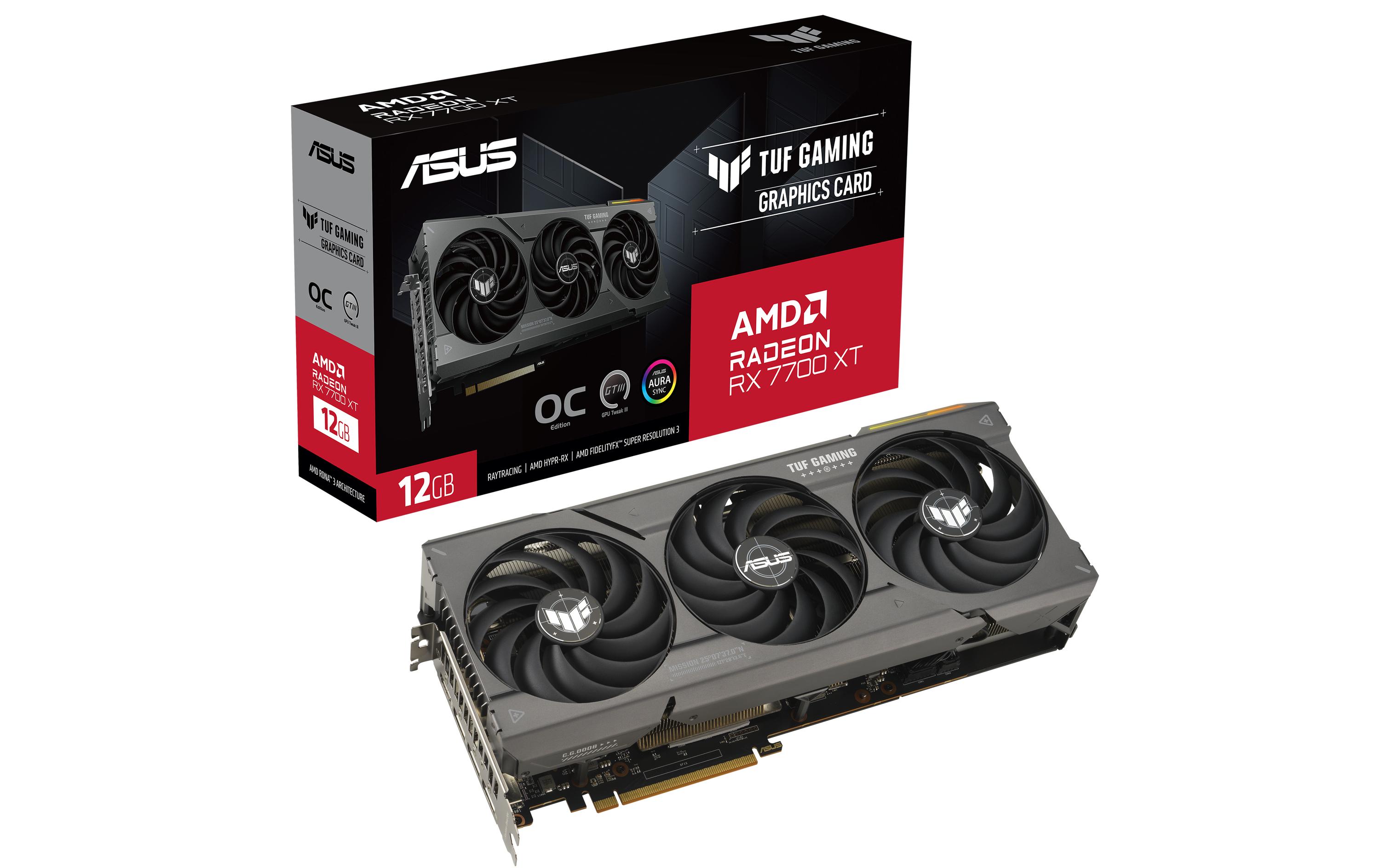 ASUS Grafikkarte TUF Gaming Radeon RX 7700 XT OC Edition 12 GB